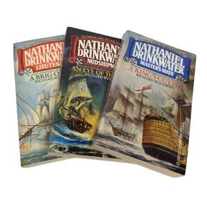 Book Lot - Books 1-3 of the Nathaniel Drinkwater Maritime Sailing Saga - 1980s
